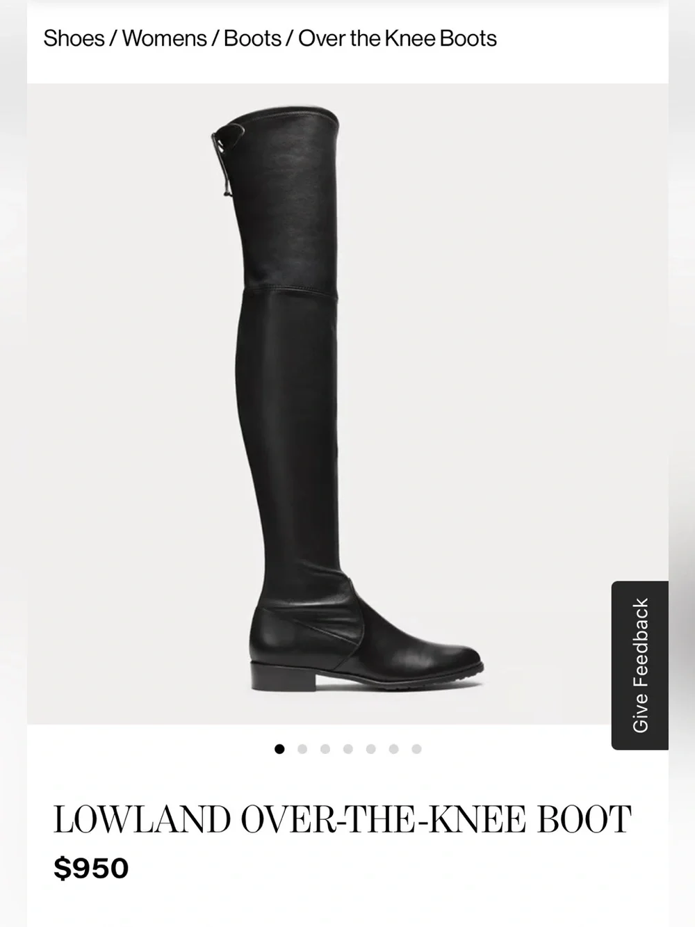Stuart Weitzman Lowland Black Over-the-Knee Leather Boots